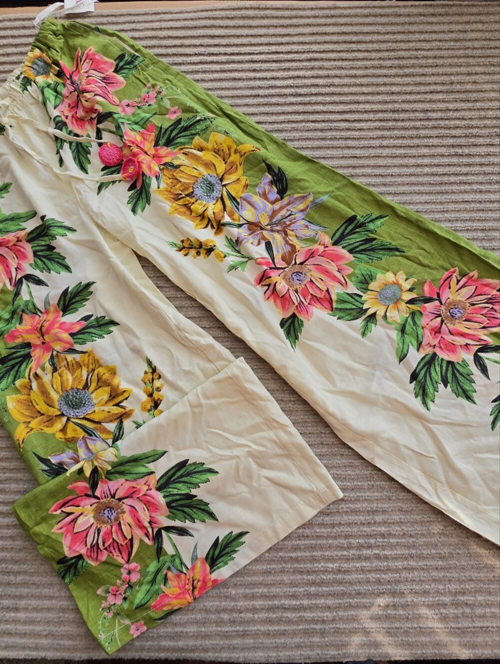True Destinations Wide Leg Pants Tropical Resort Wear Travel Vacation Women's XS